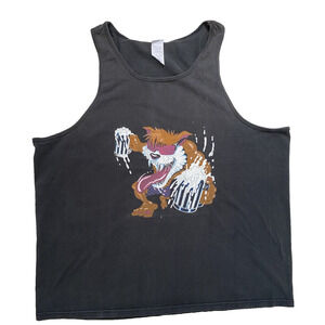 Tazmanian Devil Tank Top Mens Size XXL 90s Vintage Cotton Black Muscle Tee Shirt